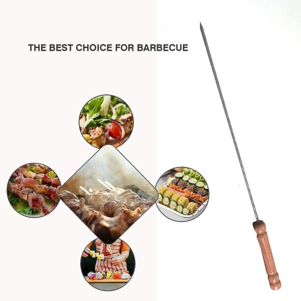 Grillspydit ruostumattomasta teräksestä puukahvoilla