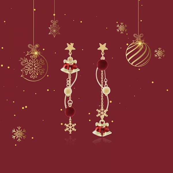 Et par julesnefnug klokke kvast øreringe Xmas