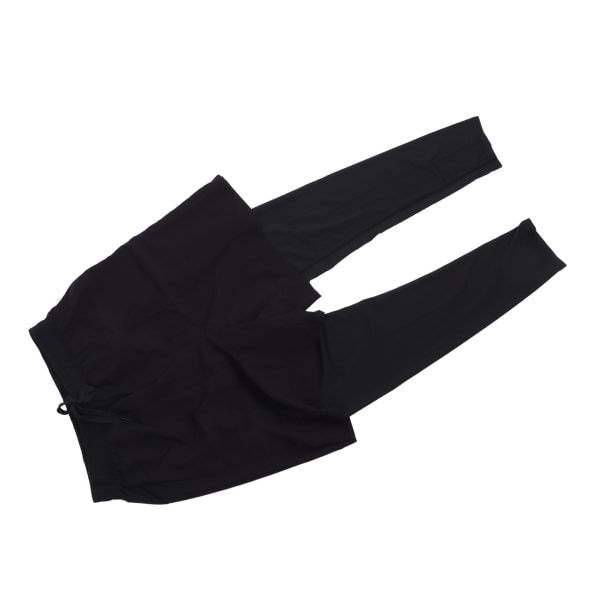 Sorte mænds falske 2-delt bukser træning elastisk hurtigtørrende 2 i 1 gym leggings bukser til træning