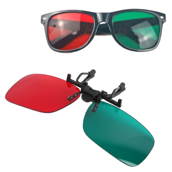 Röd Grön Clip On Glasögon Glasögon Vänster Grön Höger Röd Amblyopia Korrigerande Glasögon