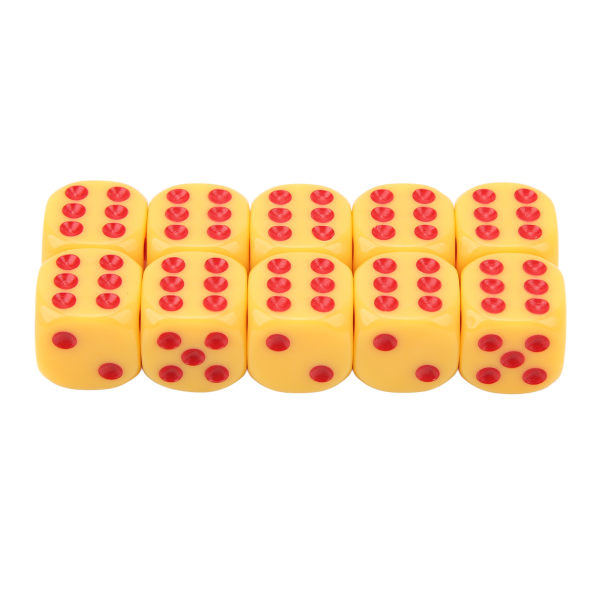 20 stk 16 mm afrundede hjørneterninger 6-sidede spilterninger sæt til bordbrætspil Matematikspil Gule røde prikker