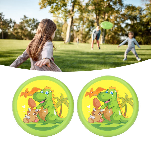 2stk Flying Disc Legetøj Udendørs Bærbar Blød PU Flying Disc Forælder Barn Interaktivt spil Udendørs legetøj til børn Voksne Medium Dinosaur Park 20cm