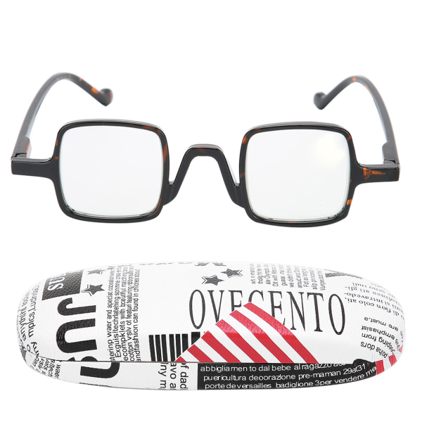 Anti Blue Rays presbyopiske briller Visuel træthedslindring læsebriller med etui (+100 Tawny Leopard Print)