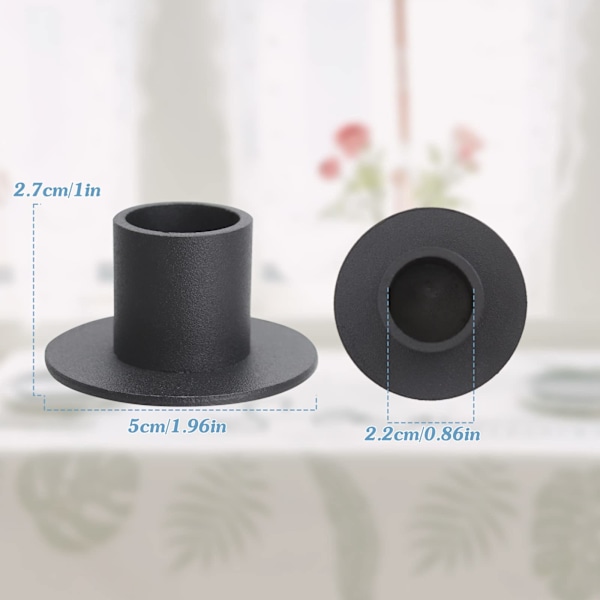 4-pack ljusstakar Ljusstake Metall Ljusstativ för avsmalnande ljus Retro Ljusstake Matt Svart avsmalnande Ljusstake 5,5 x 2,8 cm