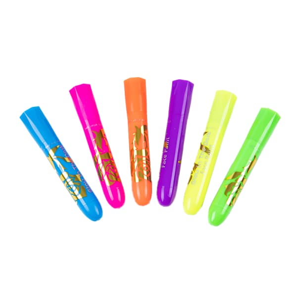 6-pak Glødende Ansigtsmaling UV Neon Ansigtsmaling Crayon Pen