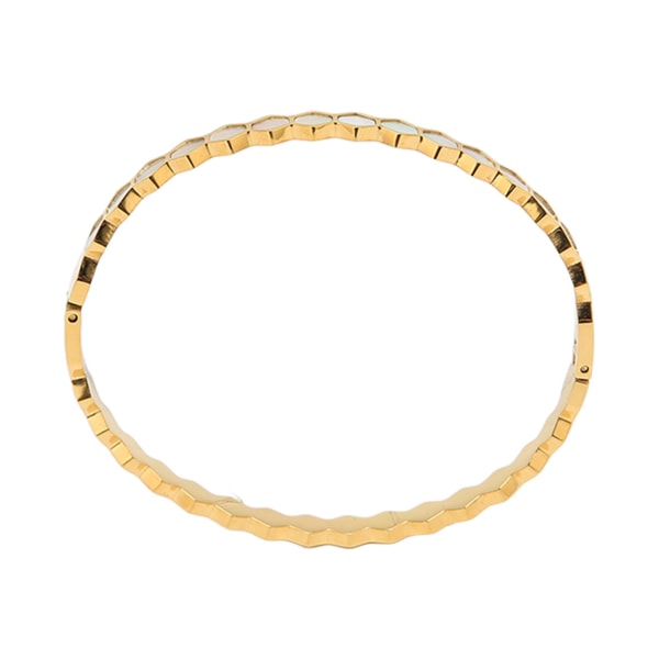Rhombus Shell armbånd Elegant klassisk rund kant åpen lås hengslet armbånd for gave