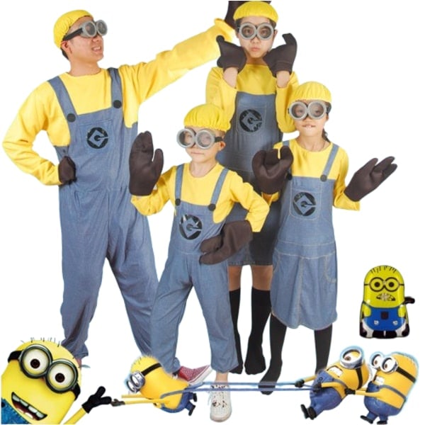 Anime Minion Familjekostym för Hela Familjen Cosplay Dräkt Pojke Flicka Jumpsuit Pojke och Pojke boy S boy S