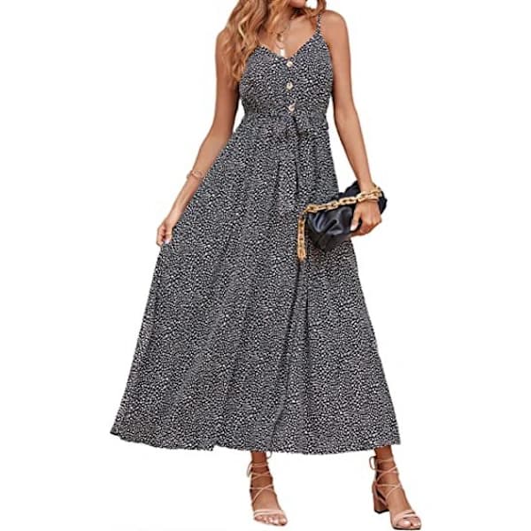 Kortärmad maxiklänning för dam Vit M
