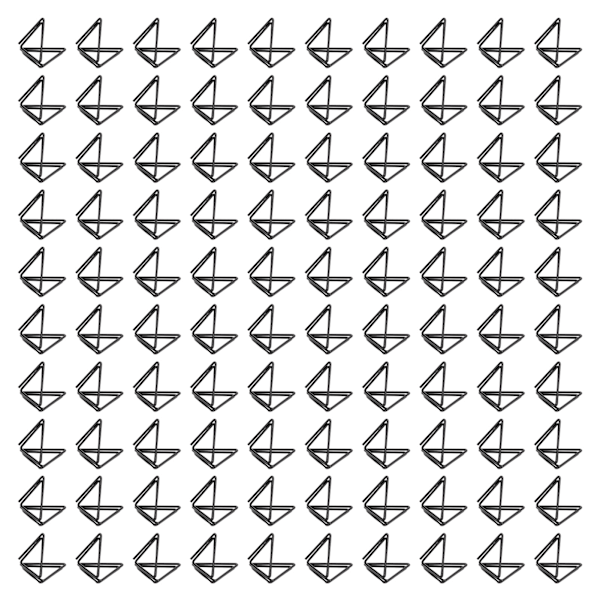 100 stk. Trekantede binders av papir, holdbare metall rustfrie trekantet design søte binders for memo dokument papir