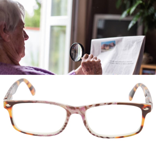 Vintage blått ljusblockerande läsglasögon unisex män kvinnor äldre läsglasögon(+100 )