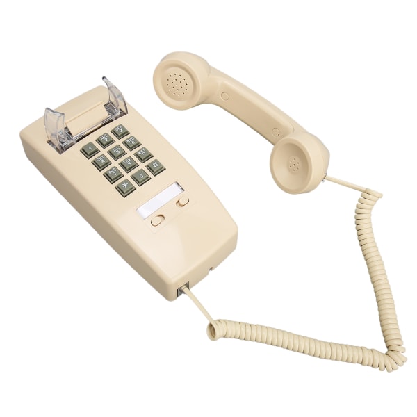 Retro veggtelefon Vanntett dekorativ telefon med ledning med volumkontroll for hjemmebar baderom Beige
