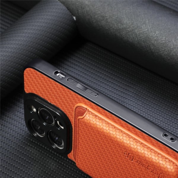 Magnetic Protective Case Supports MagSafe with Card Holder iPhone 15 Pro Max Brown