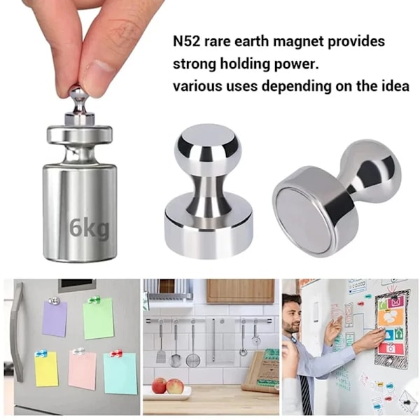12 kpl Supervahva Magneettiset Push-Pin Neodyymimagneetti Jääkaappi Keittiö Valkotaulu Kestävä Magneettinen Häftstift Koti