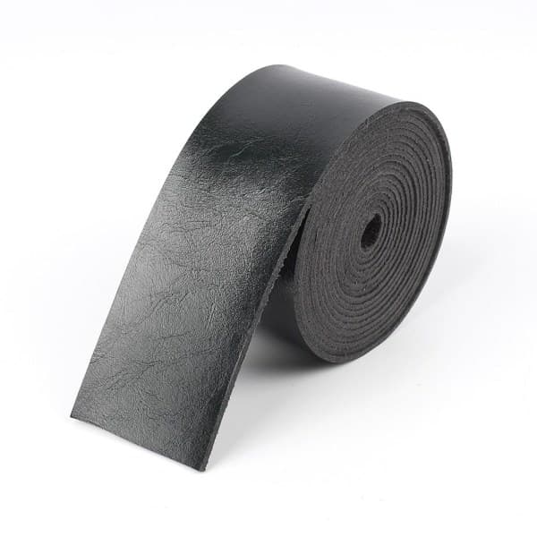 Læderrem Blank Overflade Læderrem SORT 3,75CM sort 3,75cm