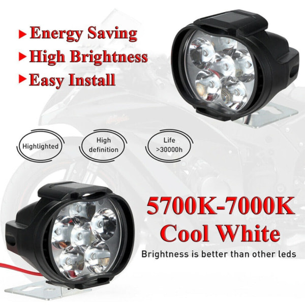 2 stk. 6 LED Forlygter Motorcykel Kør Spotlight Forlygter