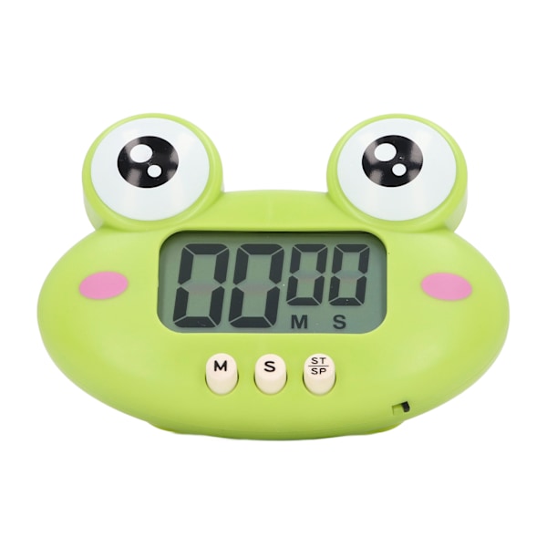 Tecknad digital timer ABS Bärbar lätt Enkel att använda Söt tecknad timer för kök Matlagning Grön groda