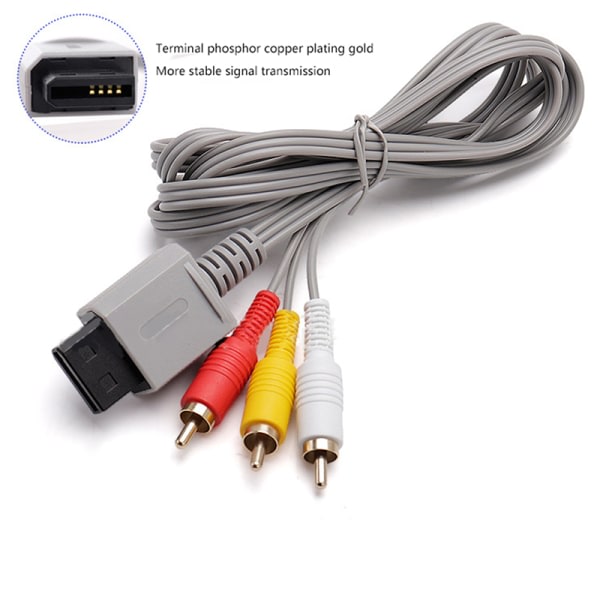 1,8m 3 RCA-kabel til Nintendo Wii-kontrolkonsol eller Video AV