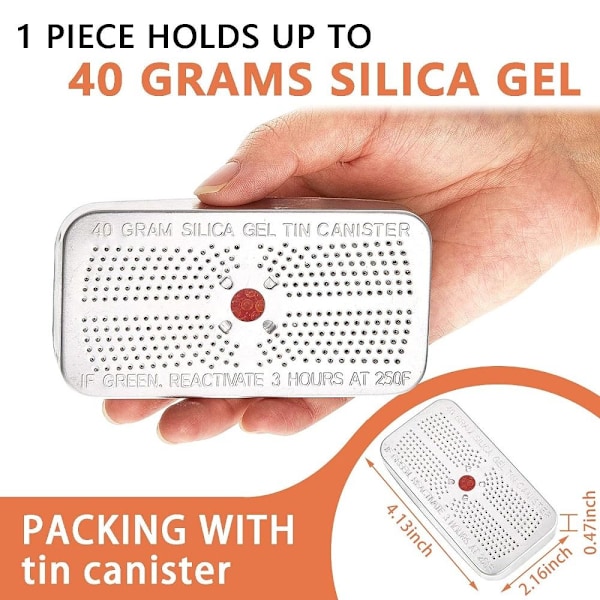 3 stk Silica Gel Lufttørreposer Orange Grøn