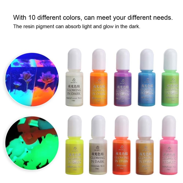 10 farger Epoksyharpiks Fargestoff Fargestoff Pigment Smykker Artefakt DIY-tilbehør (Type A)