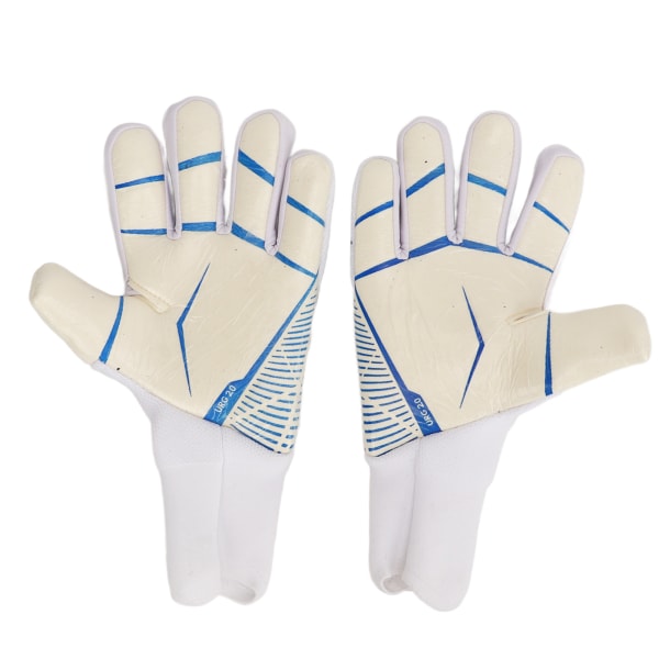 Yksi pari jalkapallomaalivahdin hansikkaat vahvalla kämmenellä olevalla sormesuojauksella luistamaton lateksi ja nylon hengittävä jalkapallomaalivahti hanska 10