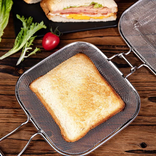 Rustfrit stål sandwichgrill, grillnet til brød, til hjemmebagning