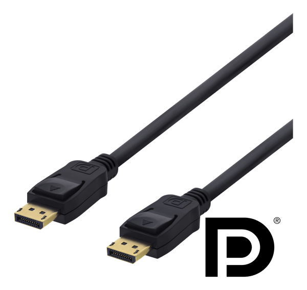 DisplayPort-kaapeli, 2 m, 4K UHD, DP 1.2, musta