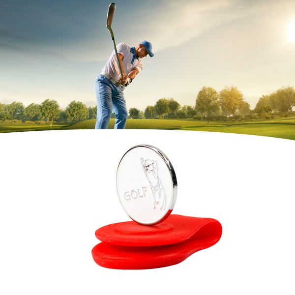 Magnetisk Golf Hat Clip Golf Cap Marker Silikone Stabil Fiksering Golf Træningshjælpemidler Tilbehør til Sport Udendørs Rød