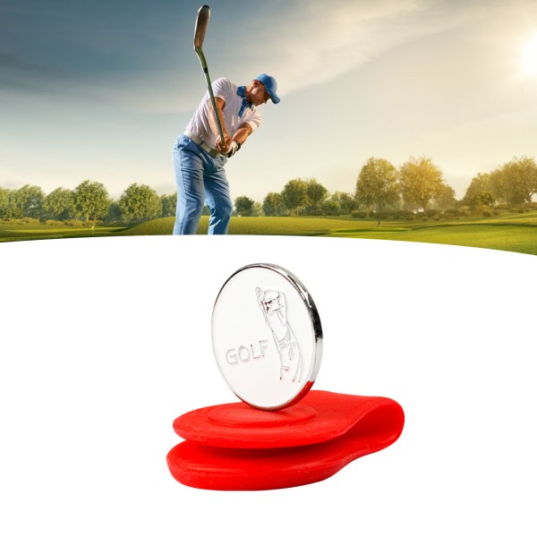 Magnetisk golfhattklemme Golfhettemarkør Silikon stabil fiksering Golftreningshjelpemidler Tilbehør for sport utendørs rød