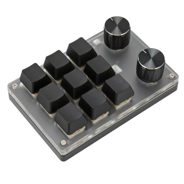 Minitastatur Knop Design Rød Switch Dual Mode Plug and Play Mekanisk programmerbart tastatur til gaming Office Media 9 taster med 2 knapper