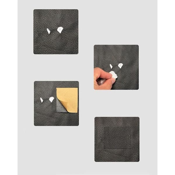 Selvklæbende læderlap - Læder - 50x100 cm Sort