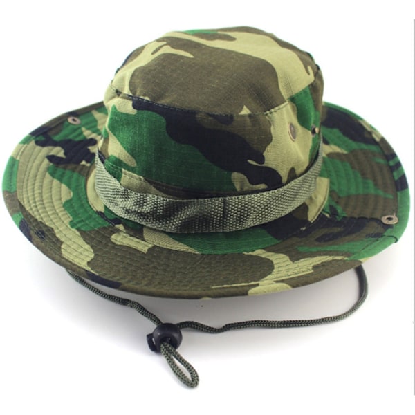 Män Casual Mössor Bred Rand Cap Militär Camo Hatt Green - Chino Camo