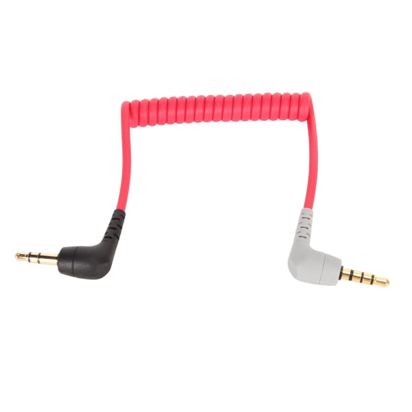 3,5 mm til 3,5 mm TRRS-kabel hann-til-hann kveilet rettvinklet 3,5 mm mikrofonpatchledning for telefonnettbrett for Rode SC7