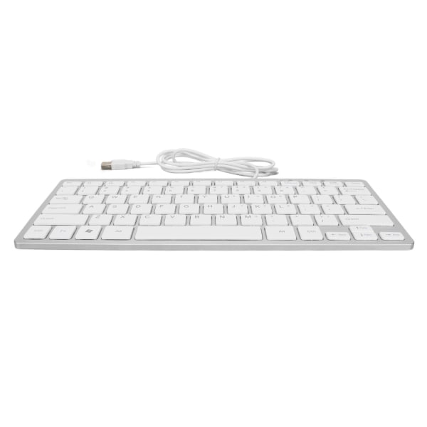 USB kablet tastatur 78 taster Ultratynt Mini Bærbart Anti Slip Mute tastatur for bærbare datamaskiner Stasjonære Sølv