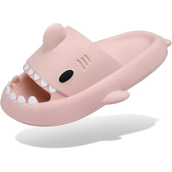 Herre- og damesandaler i hajform - sommer-sandaler med åben tå, skridsikre badesandaler til strand og pool med tyk sål Pink Pink 44/45