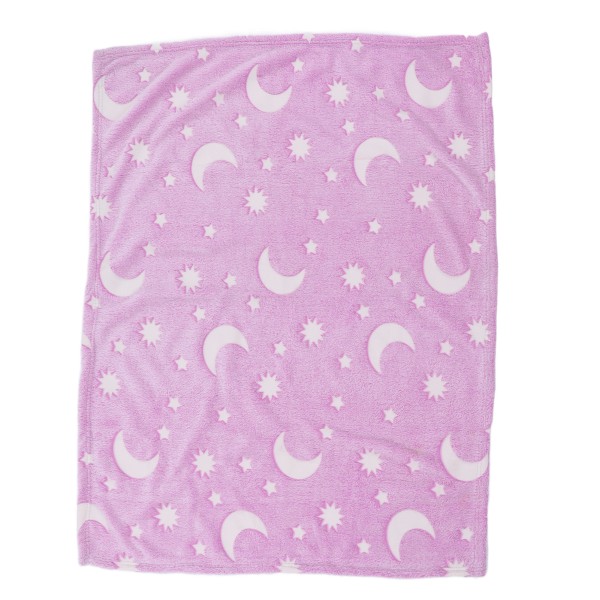 1,52x1M valoisa peitto kaksipuolinen polyesteri hehkuva peitto makuuhuoneen ilmastointipeite lapsille violetti
