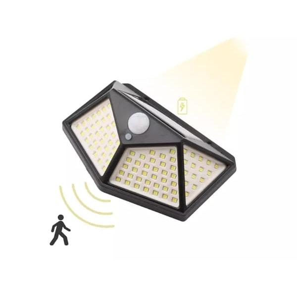 Projektør - 100 LED - med bevægelsessensor - Solcelle—pa