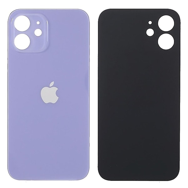 Batterifackslucka Reparationsdelar för iPhone 12 (Standard Kamera Linsring Hål) - Lila-Xin（PA）