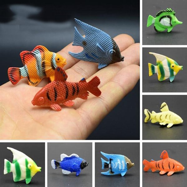 12 stk. Mini Tropiske Havfisk Husdyrsfigurer Legetøj PVC Poolfisk Legetøj Tidlig Uddannelse Mini Marine Fisk Legetøj 0.1
