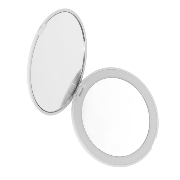 3,5 tommers LED-speil 1X 10X forstørrelse Dobbeltsidig sminkespeil for hjemreise Innebygd batteri hvit