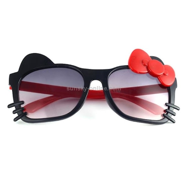 (2-pack) Söta Bow Knot UV-skyddande barnsolglasögon (svart ram, röda fötter)