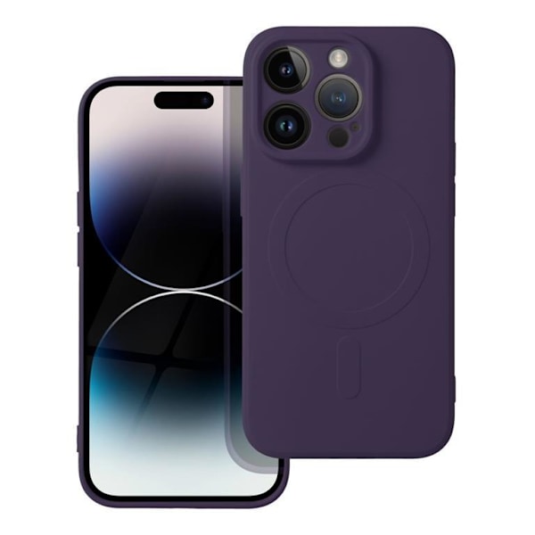 iPhone 14 Pro MagSafe Skal Silikon - Mörk Lila 40