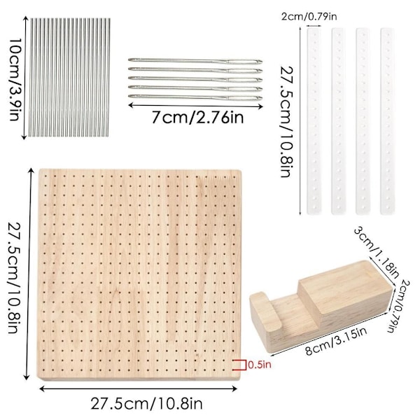 Træblokeringsbræt Firkant Heklet bræt Strikkeblok