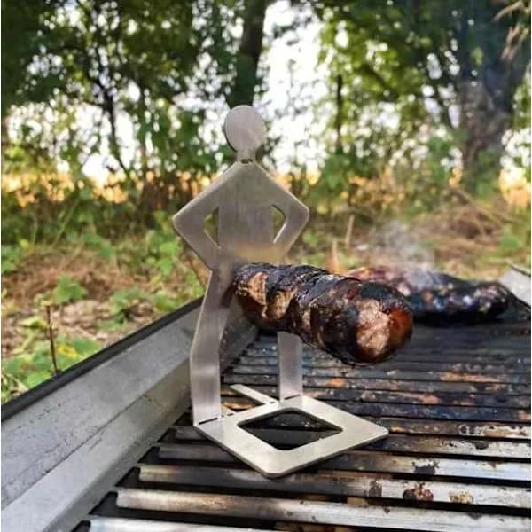 3-pak pølsegrillholdere i rustfrit stål, foldbare genanvendelige stegegafler til camping, picnic, baghave-grill