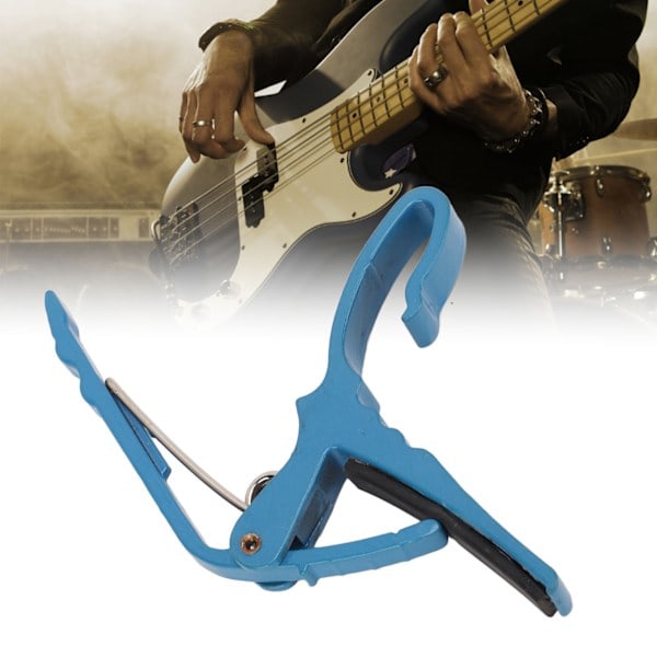 Gitarr Capo Legering Snabb Tonartsändring Portabelt Instrumenttillbehör för Spel Blå