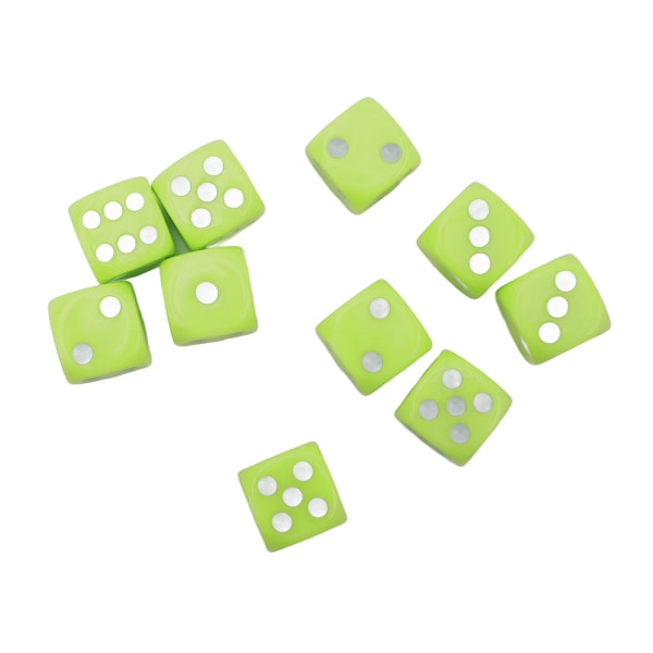 30 STK terningsett 16MM plast 6-sidige runde hjørner terninger for bordspill Brettspill lysegrønn