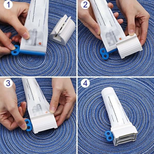 3-delat set med tandkrämspress, kompatibelt med kreativ enkel sits, röd + blå + grön ansiktsrengöringspress
