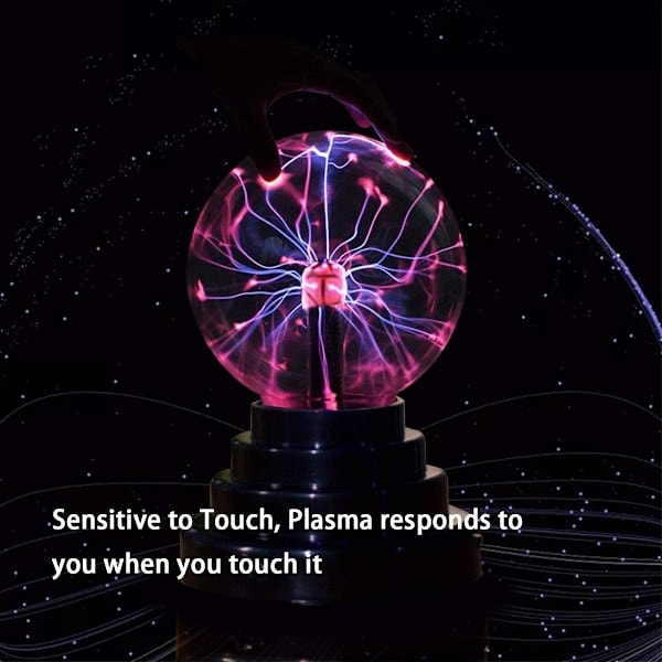 Plasma Ball/Lampa, Plasma Elektrisk Nebulalampa, Touch Sensitive, Leksaker, för Fester, Dekorationer, Gåva (3 tum, USB)