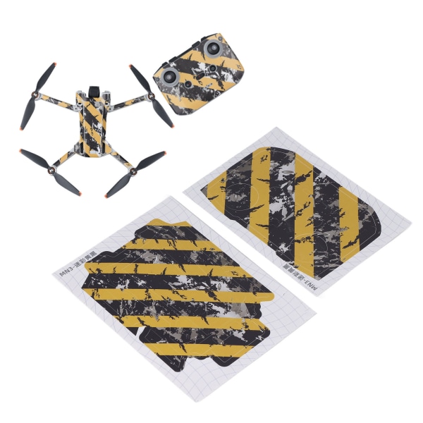 Drone Tarra Suojaava Koristeellinen PVC Naarmuuntumista estävä Colorfast Pattern RC-tarra Mini 3Pro -naamiointi keltaiselle mustalle kuviolle