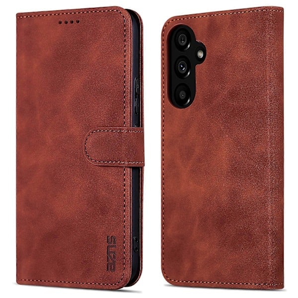 For Samsung Galaxy A55 5G Leather Case Wallet Phone Cover Magnetic Closure Brown