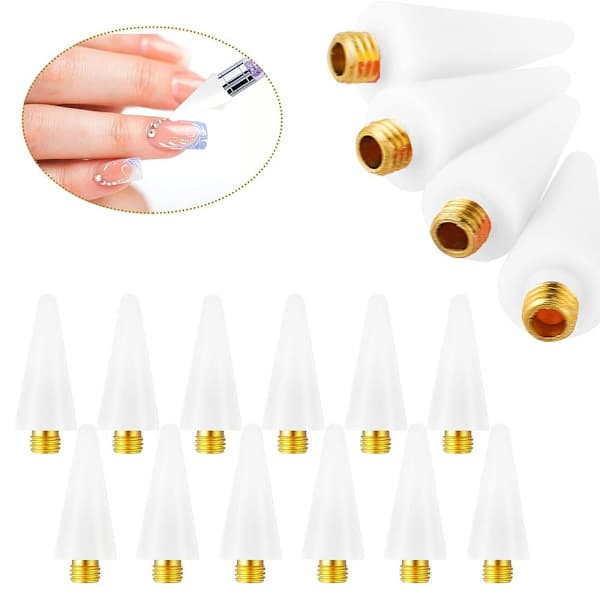 5 stk. Vokshovedspidser Rhinestones Gems Picker SORT Sort